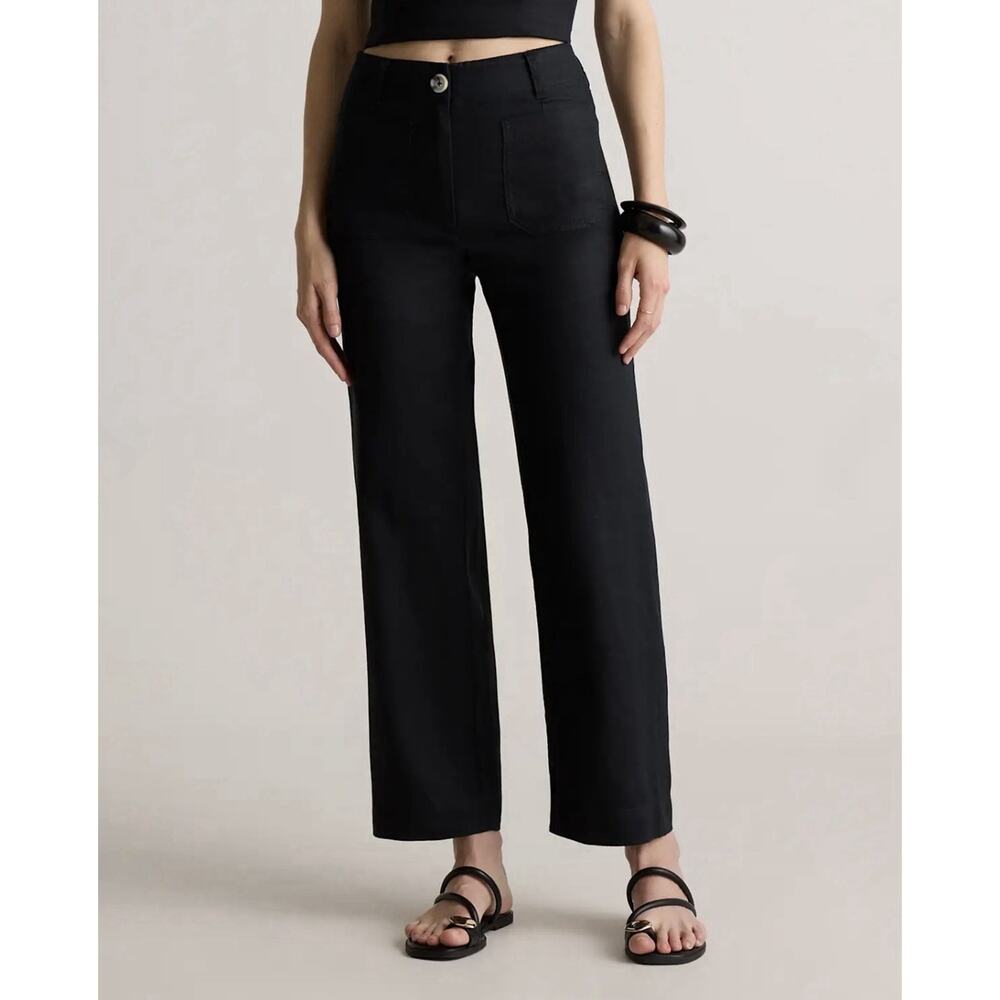 Quince Black Wide-Leg Pants